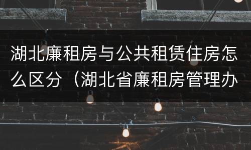 湖北廉租房与公共租赁住房怎么区分（湖北省廉租房管理办法）