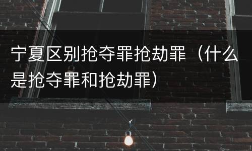 宁夏区别抢夺罪抢劫罪（什么是抢夺罪和抢劫罪）