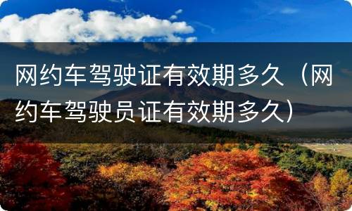 网约车驾驶证有效期多久（网约车驾驶员证有效期多久）