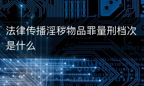 法律传播淫秽物品罪量刑档次是什么