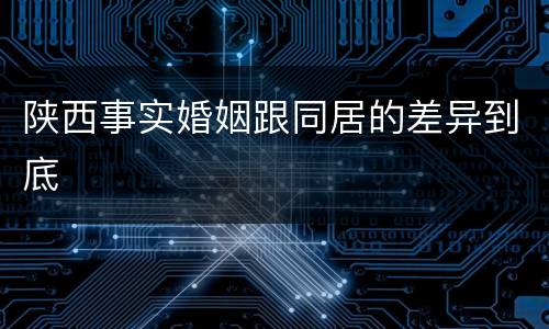 陕西事实婚姻跟同居的差异到底