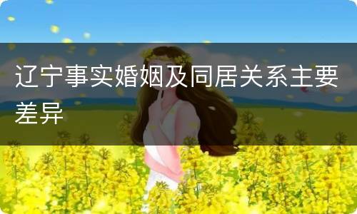 辽宁事实婚姻及同居关系主要差异