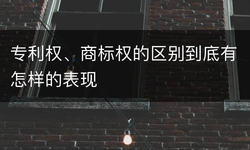 专利权、商标权的区别到底有怎样的表现