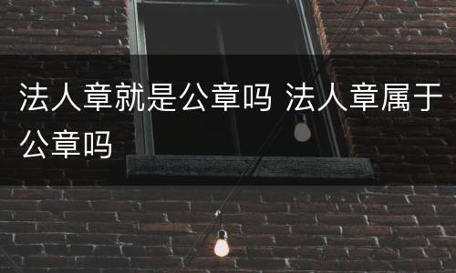 法人章就是公章吗 法人章属于公章吗