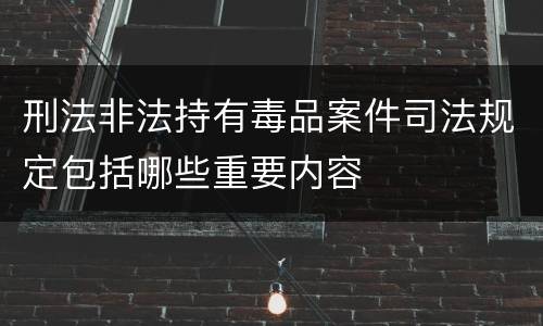 刑法非法持有毒品案件司法规定包括哪些重要内容