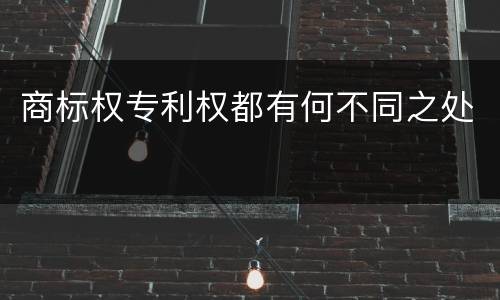 商标权专利权都有何不同之处