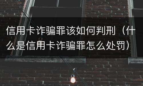 信用卡诈骗罪该如何判刑（什么是信用卡诈骗罪怎么处罚）