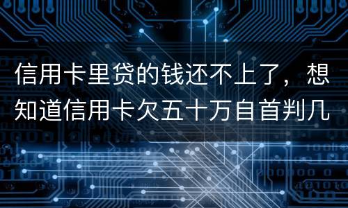 信用卡里贷的钱还不上了，想知道信用卡欠五十万自首判几年0
