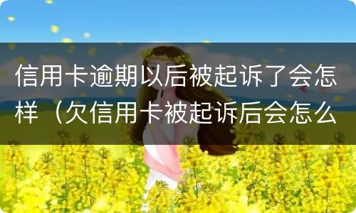信用卡逾期以后被起诉了会怎样（欠信用卡被起诉后会怎么样）