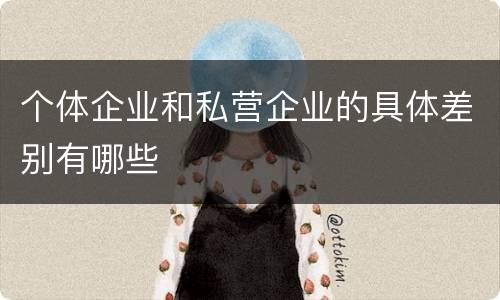 个体企业和私营企业的具体差别有哪些