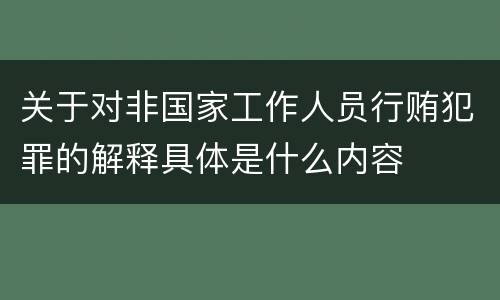 关于对非国家工作人员行贿犯罪的解释具体是什么内容