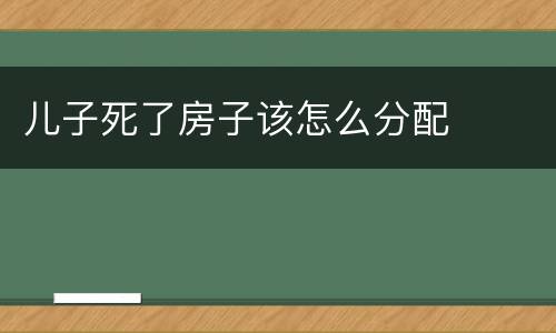 儿子死了房子该怎么分配