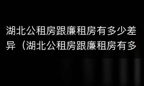 湖北公租房跟廉租房有多少差异（湖北公租房跟廉租房有多少差异呢）