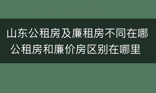 山东公租房及廉租房不同在哪 公租房和廉价房区别在哪里