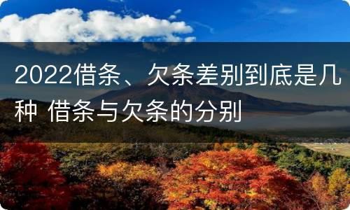2022借条、欠条差别到底是几种 借条与欠条的分别