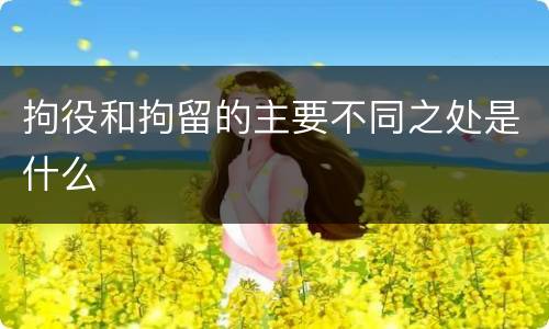 拘役和拘留的主要不同之处是什么