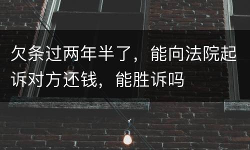 欠条过两年半了，能向法院起诉对方还钱，能胜诉吗
