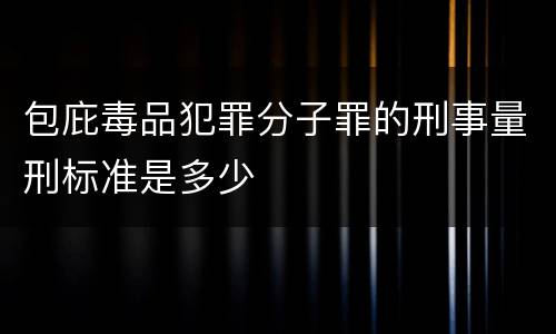 包庇毒品犯罪分子罪的刑事量刑标准是多少