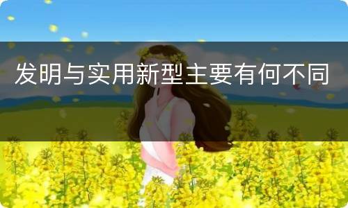 发明与实用新型主要有何不同