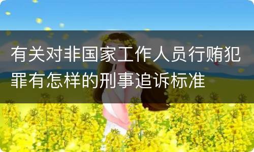 有关对非国家工作人员行贿犯罪有怎样的刑事追诉标准