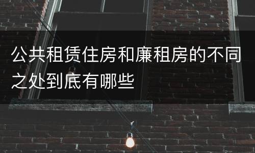 公共租赁住房和廉租房的不同之处到底有哪些