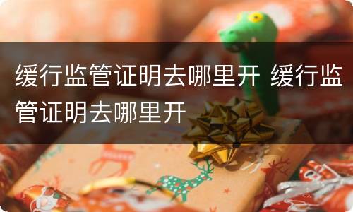 缓行监管证明去哪里开 缓行监管证明去哪里开