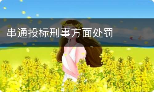串通投标刑事方面处罚