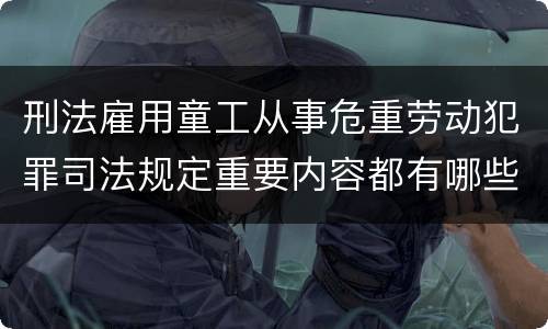 刑法雇用童工从事危重劳动犯罪司法规定重要内容都有哪些