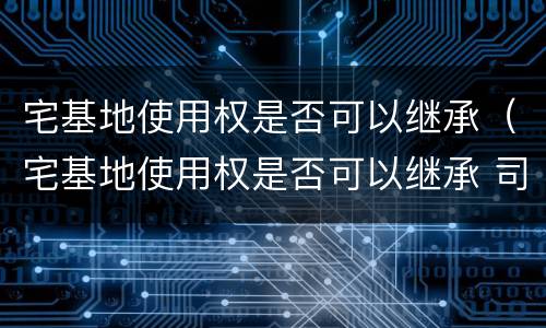 宅基地使用权是否可以继承（宅基地使用权是否可以继承 司法解释）