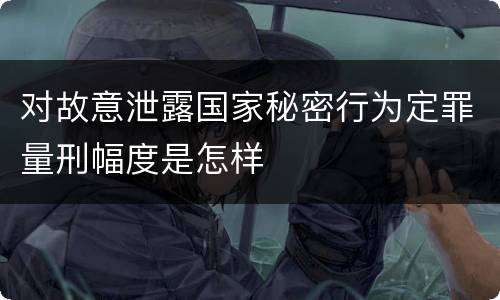 对故意泄露国家秘密行为定罪量刑幅度是怎样