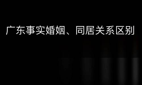 广东事实婚姻、同居关系区别