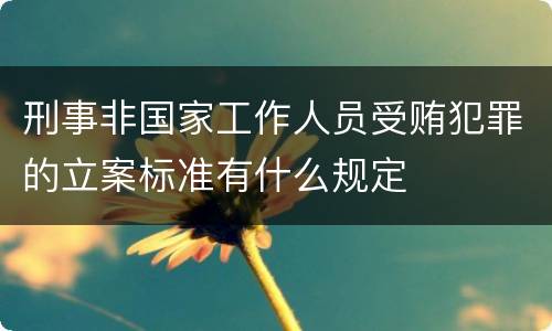 刑事非国家工作人员受贿犯罪的立案标准有什么规定