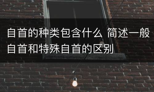 自首的种类包含什么 简述一般自首和特殊自首的区别