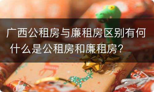 广西公租房与廉租房区别有何 什么是公租房和廉租房?