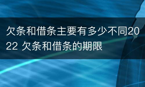 欠条和借条主要有多少不同2022 欠条和借条的期限