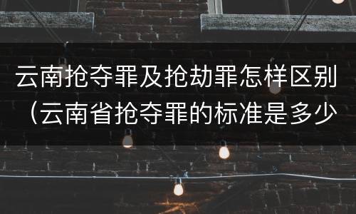 云南抢夺罪及抢劫罪怎样区别（云南省抢夺罪的标准是多少?）