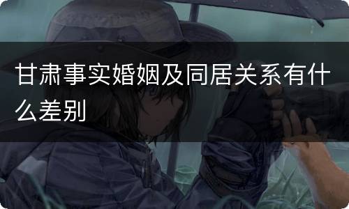 甘肃事实婚姻及同居关系有什么差别