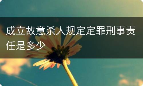 成立故意杀人规定定罪刑事责任是多少