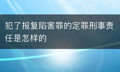 犯了报复陷害罪的定罪刑事责任是怎样的