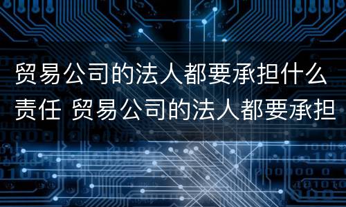 贸易公司的法人都要承担什么责任 贸易公司的法人都要承担什么责任呢