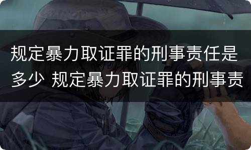规定暴力取证罪的刑事责任是多少 规定暴力取证罪的刑事责任是多少条