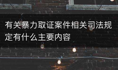 有关暴力取证案件相关司法规定有什么主要内容
