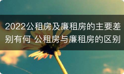 2022公租房及廉租房的主要差别有何 公租房与廉租房的区别都在此,别再搞错了!