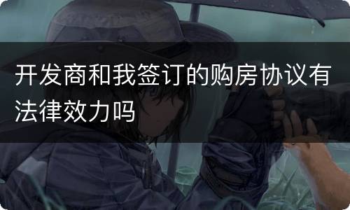 开发商和我签订的购房协议有法律效力吗