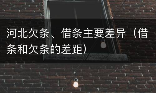 河北欠条、借条主要差异（借条和欠条的差距）