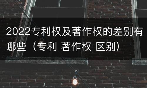 2022专利权及著作权的差别有哪些（专利 著作权 区别）