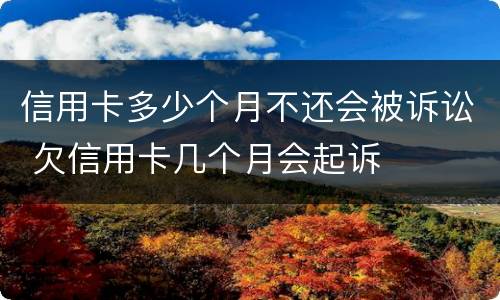 信用卡多少个月不还会被诉讼 欠信用卡几个月会起诉