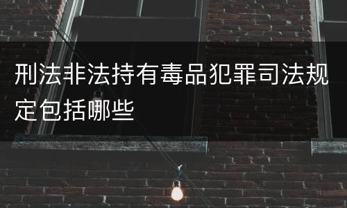 刑法非法持有毒品犯罪司法规定包括哪些