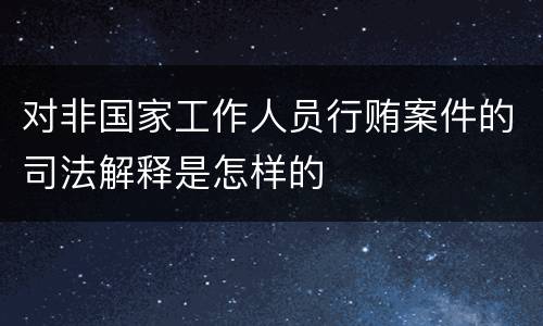 对非国家工作人员行贿案件的司法解释是怎样的