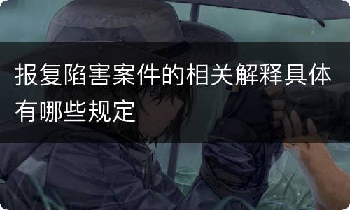 报复陷害案件的相关解释具体有哪些规定